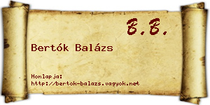 Bertók Balázs névjegykártya